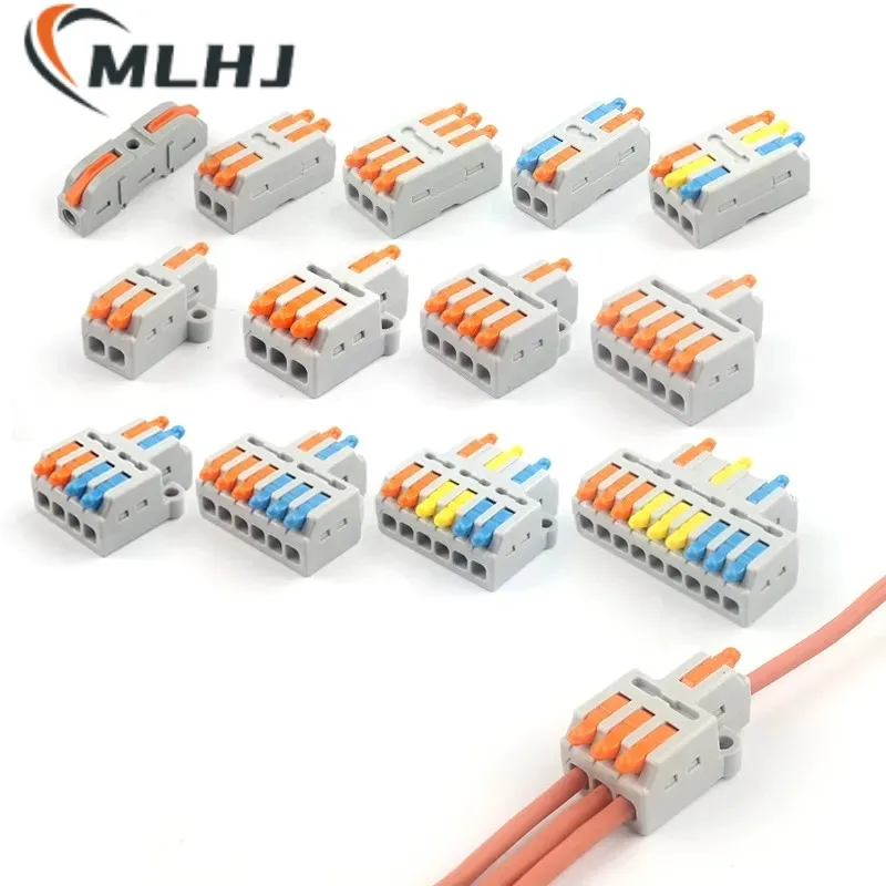 

Mini Quick Wire Conductor Connector Universal Compact 2/3 Pin Splicing Push-inTerminal Block 1 in multiple out with fixing Hole