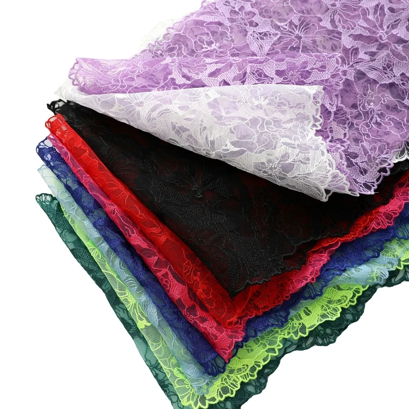 Description Picture 3 of item2Meters Colorful Embroidery Lace trim Skirt Hem Underwear Sewing Craft DIY Apparel Fabrics Lace Lingerie