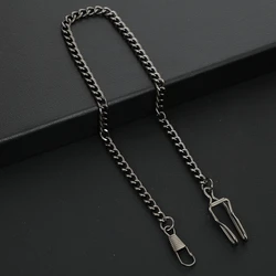 Elegant Multicolor Stainless Steel Pocket Watch Chain (Chain B Black)