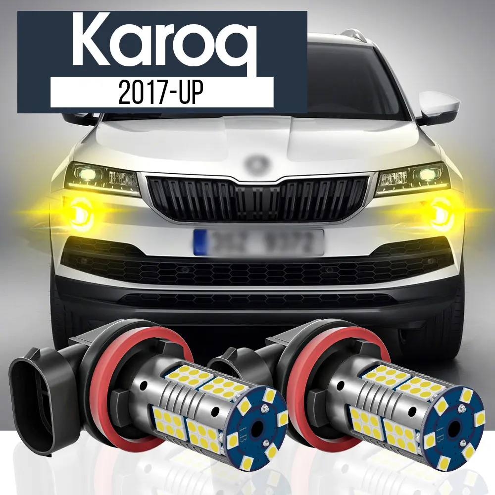 

2pcs LED Fog Light Lamp Blub Canbus Accessories For Skoda Karoq 2017 2018 2019 2020