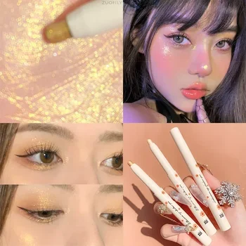 Heallor Diamond Blue Pencil  Makeup Highlighter Pearl Brightening Cream Gold Silver Eye Shadow Pen Glitter Silkworm Eye Liner Pe