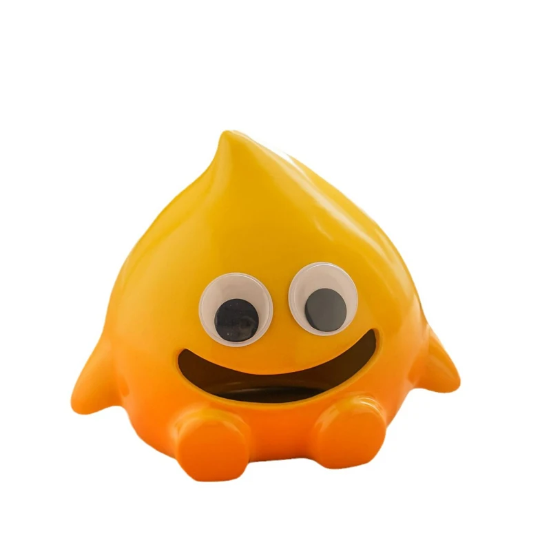 Ceramic Cute Gradient Orange Tissue Box Creative Light Luxury Simple Napkin Box Home Living Room Bedroom Desktop Hotel Decor 1Pc