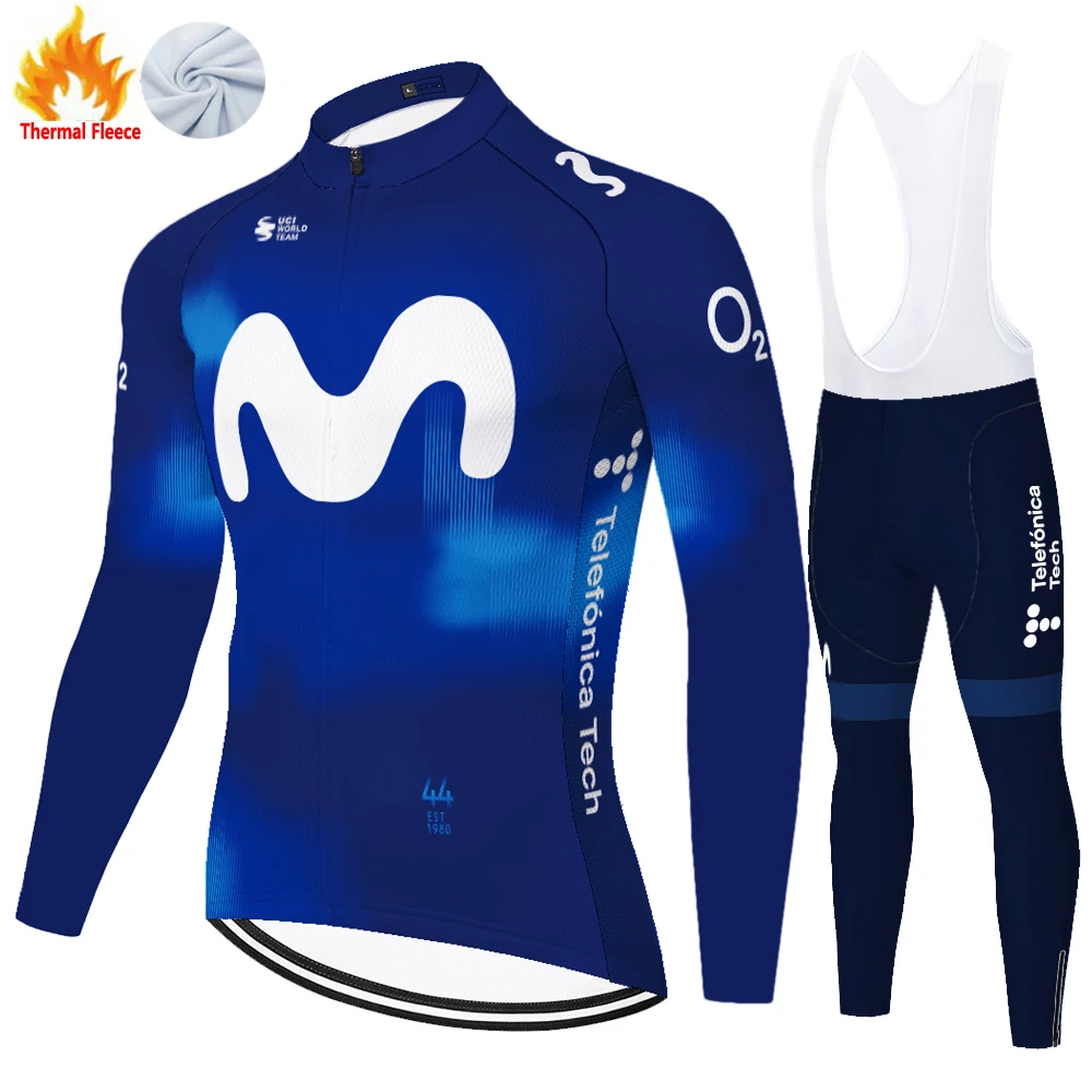 Movistar cycling clothing men winter Long sleeve cycling Jersey MTB breathable Ropa Ciclismo Bicycle winter wear