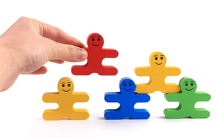 Wooden Balance Villain Blocks Montessori Toys For Toddlers,Education Stacking Toys For Fine Motor Skills-Sorting & Matching