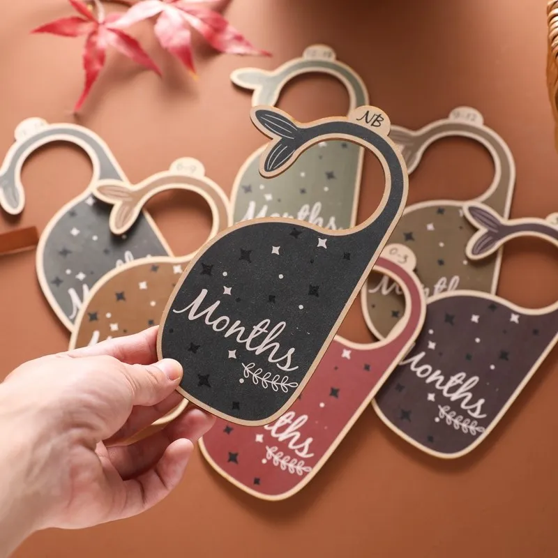 1 Set Newborn 24 Months Baby Closet Dividers Wood Nursery Clothes Organizers Infant Wardrobe Divider Label for 0-7 Years Old souvenirs for a baby shower