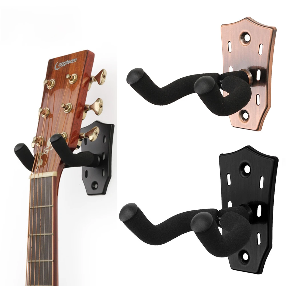 Metal Acoustic Guitar Hanger Hook Wall Mount Non-slip Guitar Holder Stand For Electric Guitar Bass Instrument Accessories