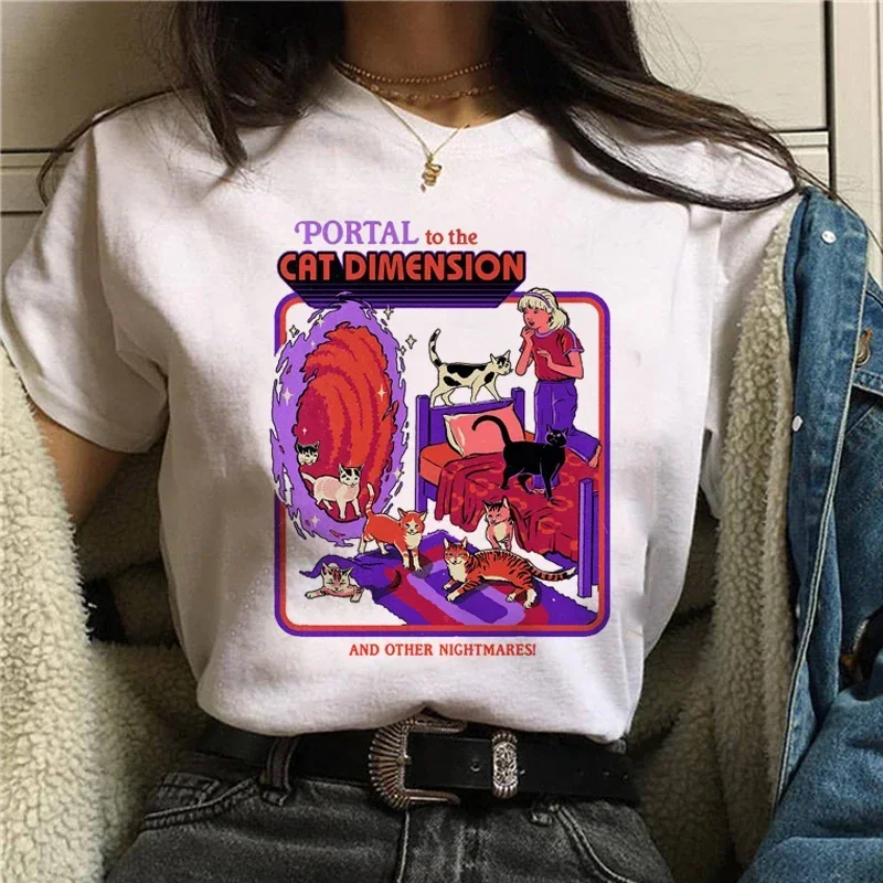 

Забавная женская футболка в стиле Харадзюку, винтажные Графические футболки с изображением сатаны, собаки, мы можем надеть его, модная футболка с коротким рукавом, женские топы