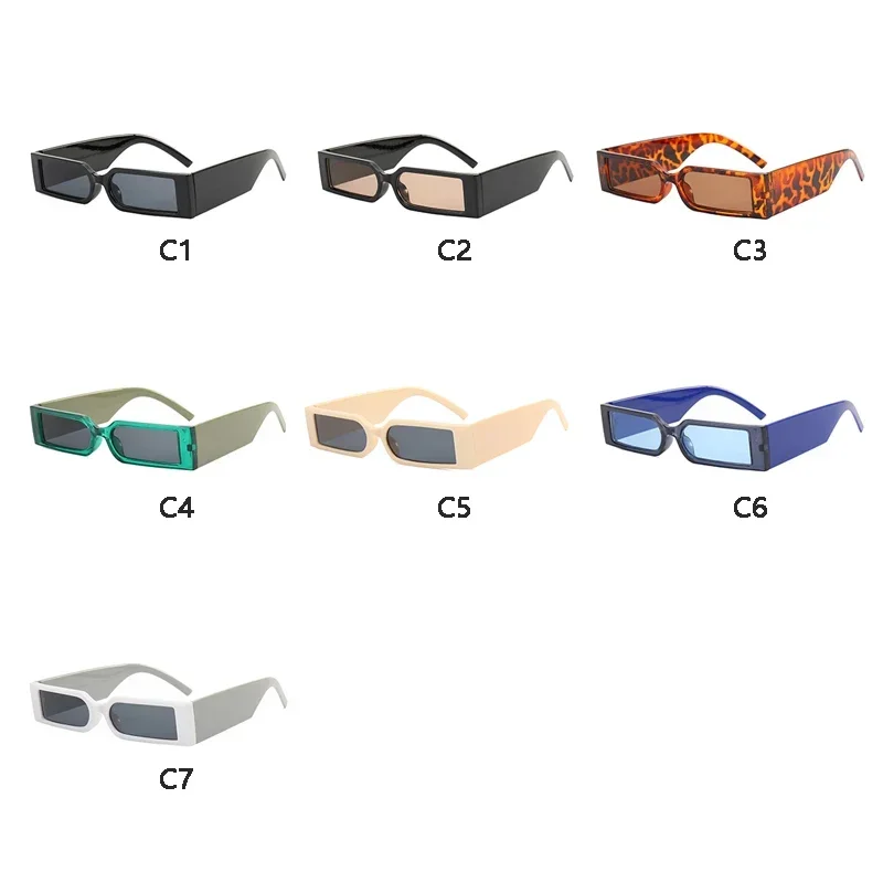 Rectangle Fashion Sunglasses Man Hip Hop Vintage Designer Small Frame Personality UV400 Eyewear