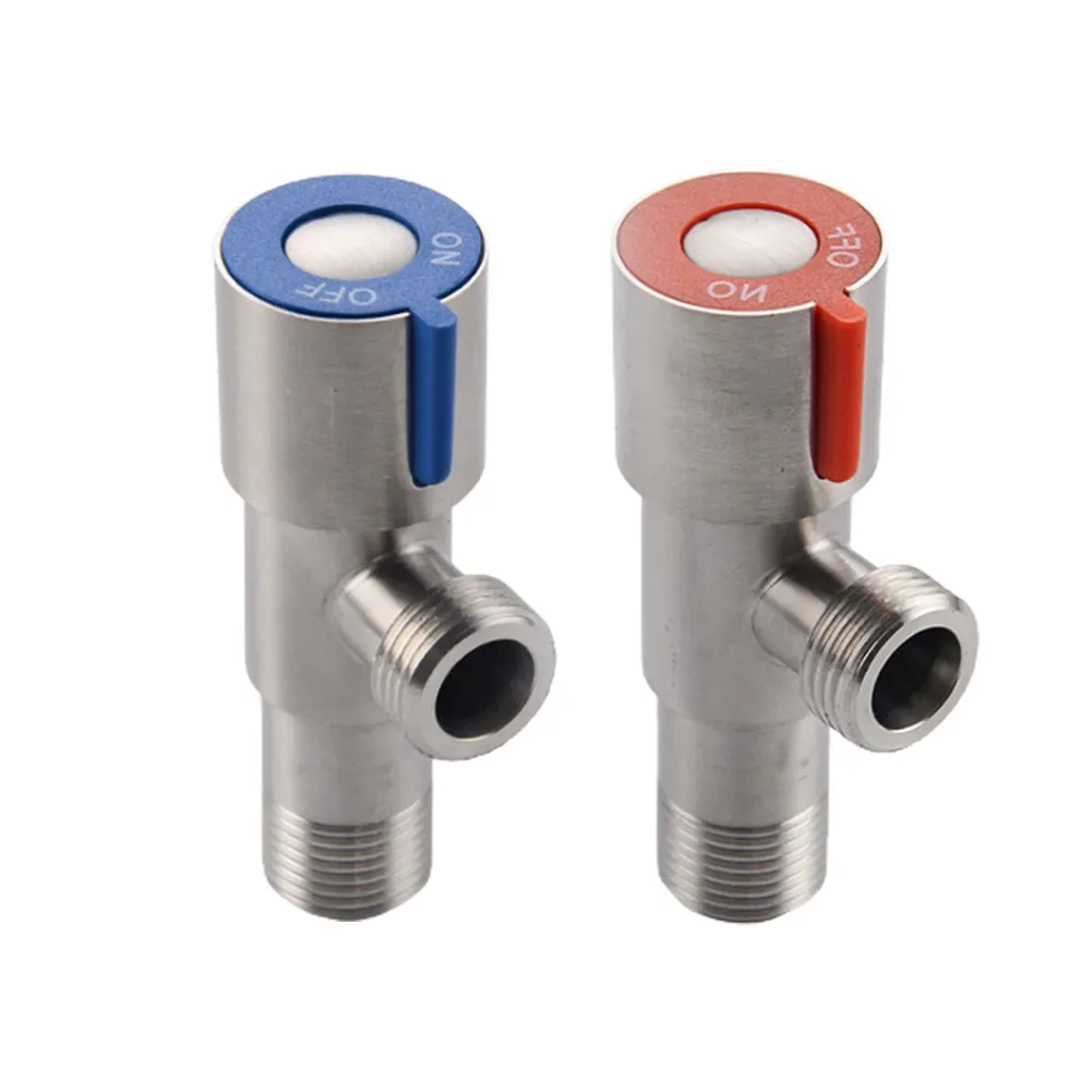 Faucet Valve Stainless Steel Angle Valve Cold Hot Water Stop Durable Bathroom Basin Faucet Valve Toilet Sink Replacement