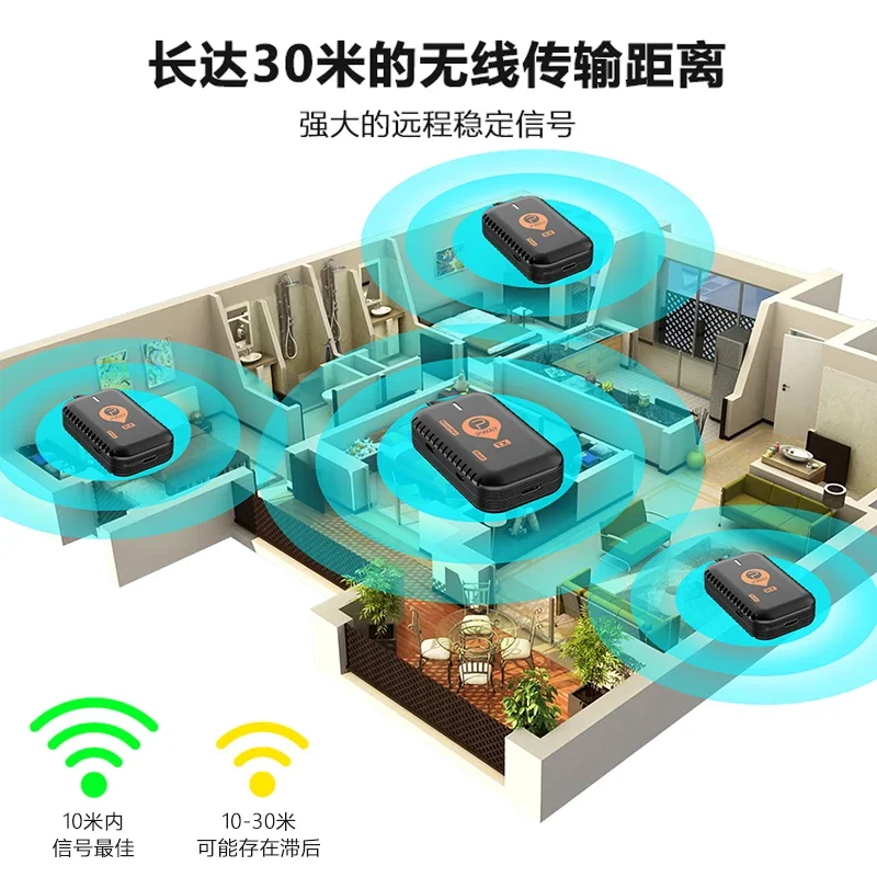 UsbC HDMI 무선 송신기 수신기 확장기 키트 TV 카메라 스트리밍 Projecto 용 1080P @ 60HZ 30M 무선 디스플레이 동글
