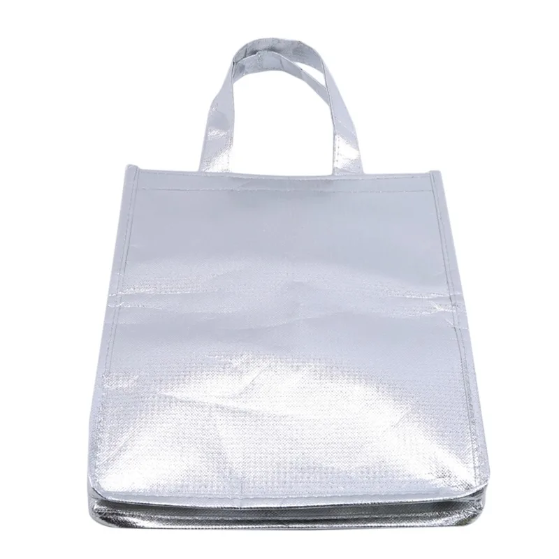 1Pc Silver Insulated Thermal Cooler Bag – Large Square Aluminum Foil Lunch Tote for Cak... - SKU ITCB1619 - UGI Packaging