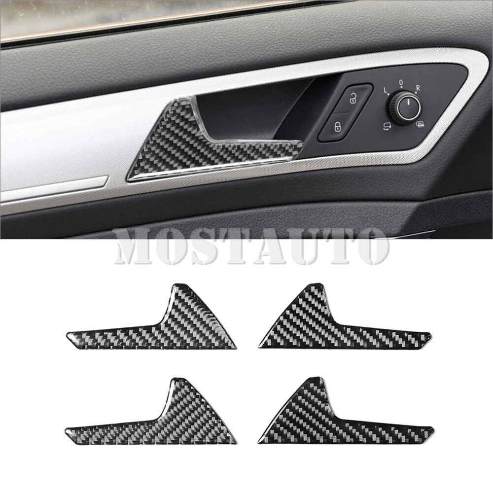 Per Volkswagen Vw Golf 7 Gti Mk7 Soft Carbon Fiber Interior Car Door Handle Panel Trim Cover 2014-2019 4 Pezzi (2 Colori)