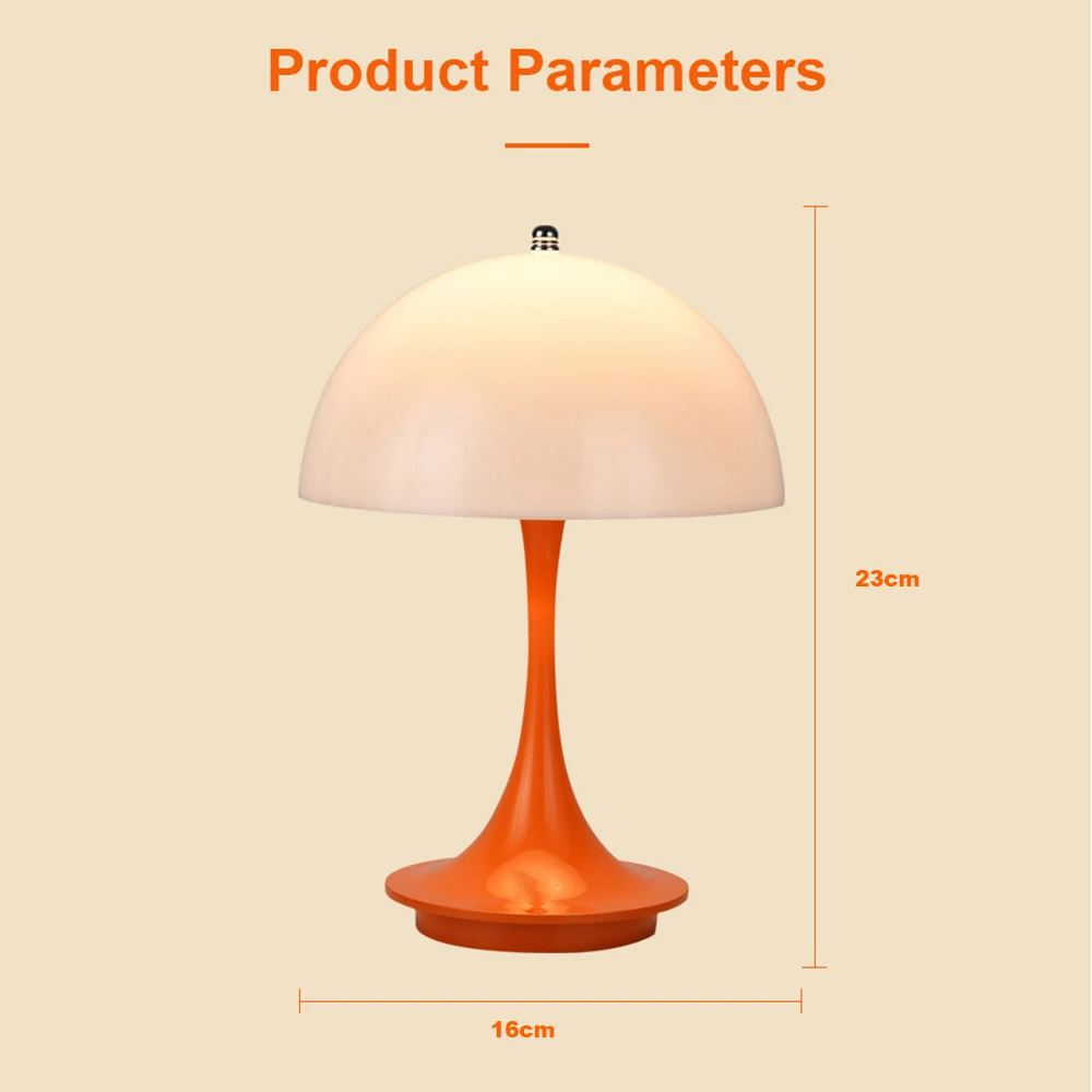 LED mushroom small table lamp portable USB charging dimmable flower bud lamp bedroom bedside lamp 6