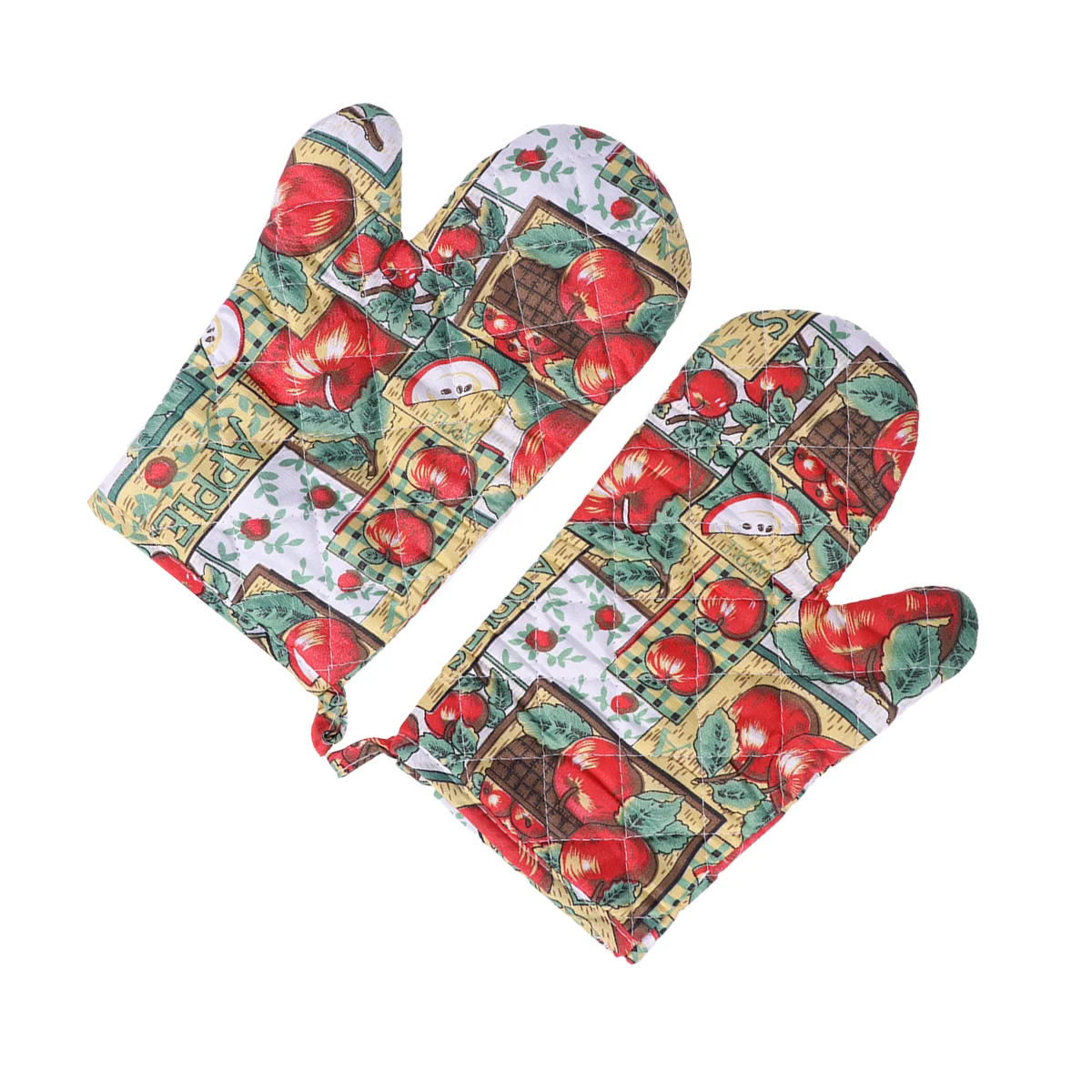 

2Pcs Oven Mitts Apples Pattern Gloves Non-Slip Oven Gloves Hot Pads Potholders Cooking Baking Gloves Kitchen Cooking Baking