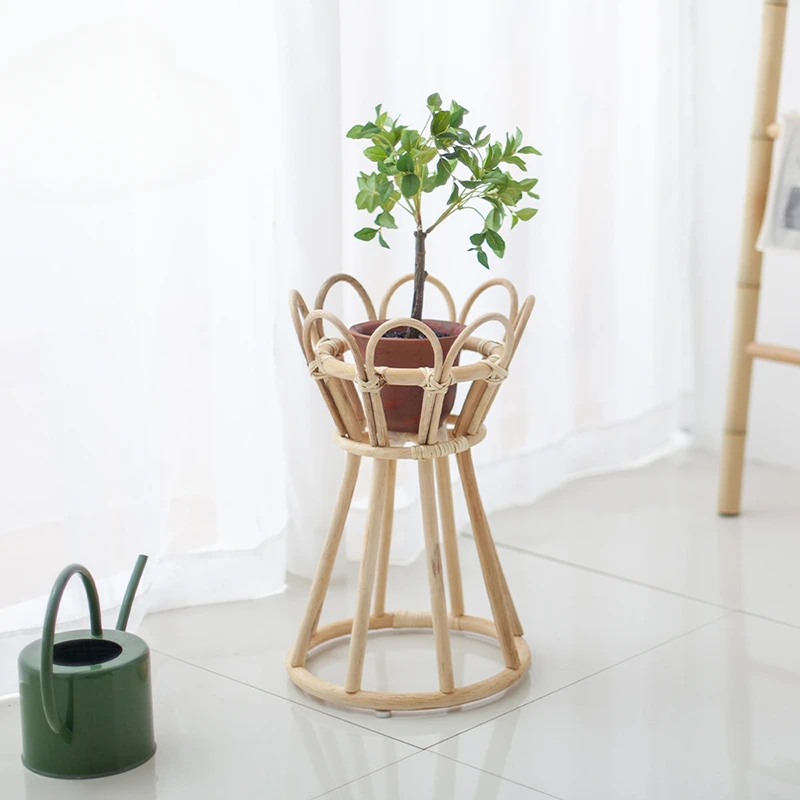 

Rattan flower stand simple flower pot B&B indoor floor storage