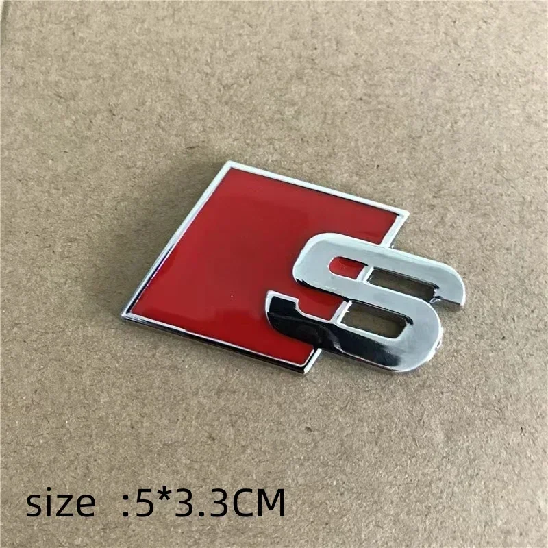 아우디 S3 S4 S5 S6 S7 S8 A3 A4 A5 A6 A7 A8 메탈 트렁크 로고 S 로고 스포츠 레트로핏 라벨 자동차 액세서리