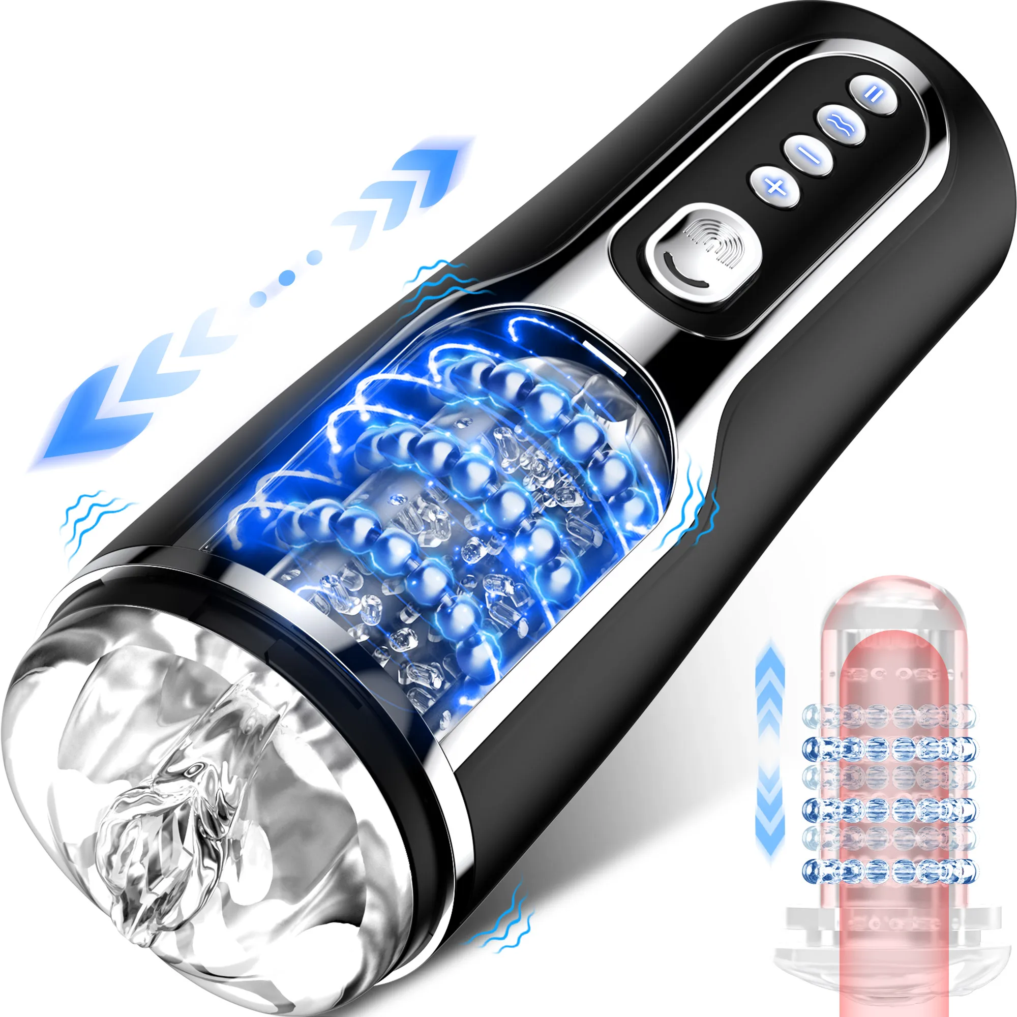 Automatischer männlicher Masturbator, 4D, realistische Taschenmuschi, Masturbation, Teleskoprotation, Sexspielzeug für Männer_voghion.com