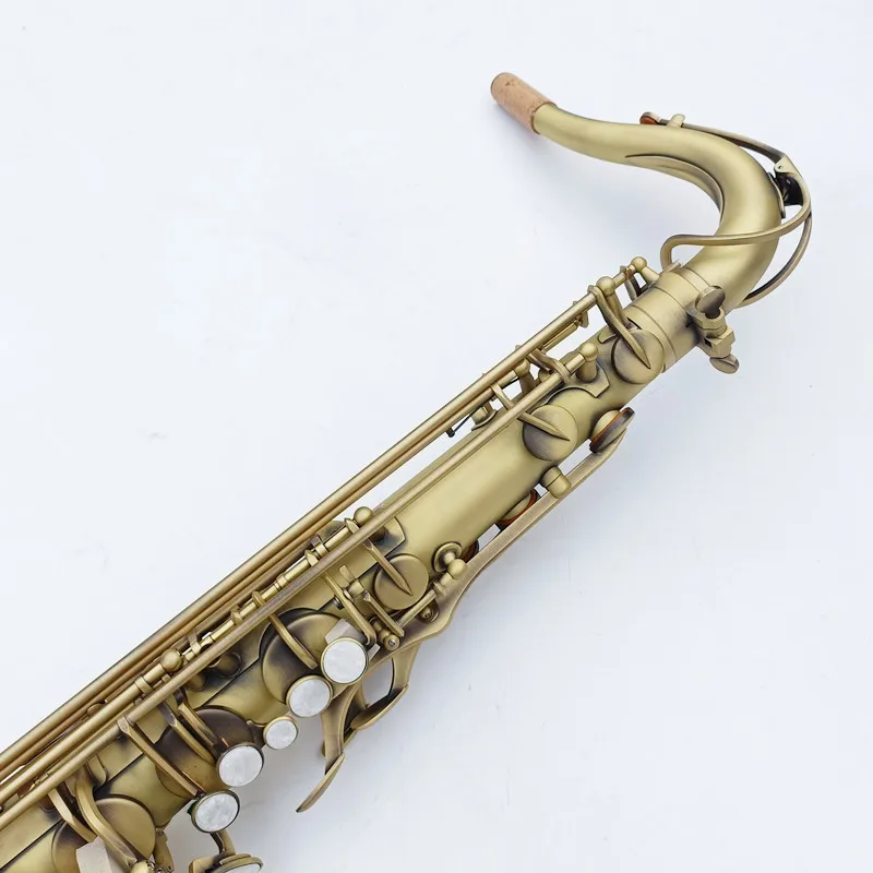 France 54 Profesyonel Tenor saksafon B d&uuml;z antika bakır sim&uuml;lasyon pirin&ccedil; g&ouml;vde Tenor sax ağızlık vaka