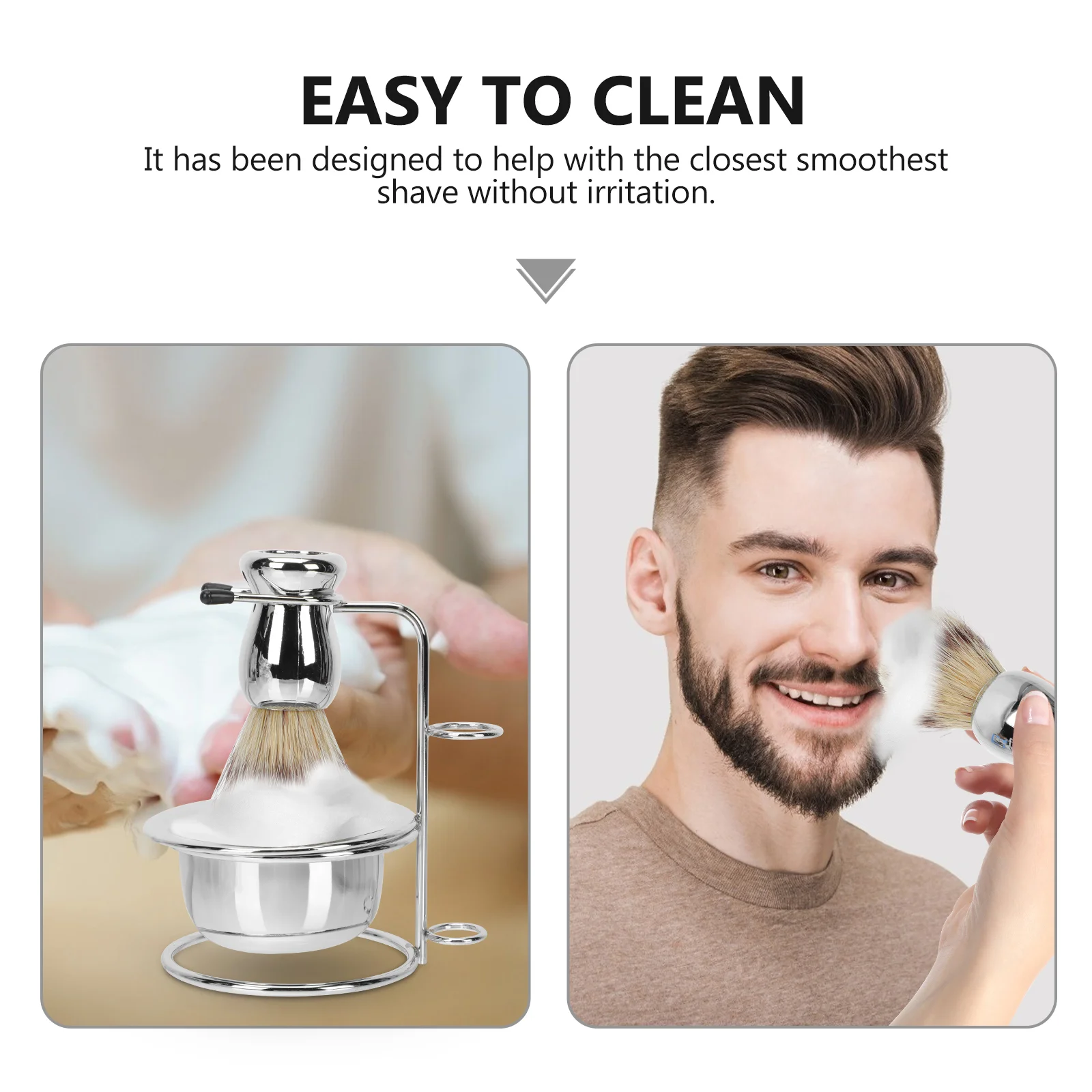 Beard Brush Holder Bubble Bowl Shavers for Men Hair Stainless Steel Shaving Kit Bathroom Accessory Man Mens Razors