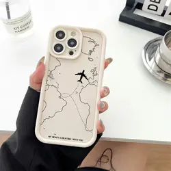 Travel-Inspired Airplane Route Phone Case for Reno 3 4G (S15378)