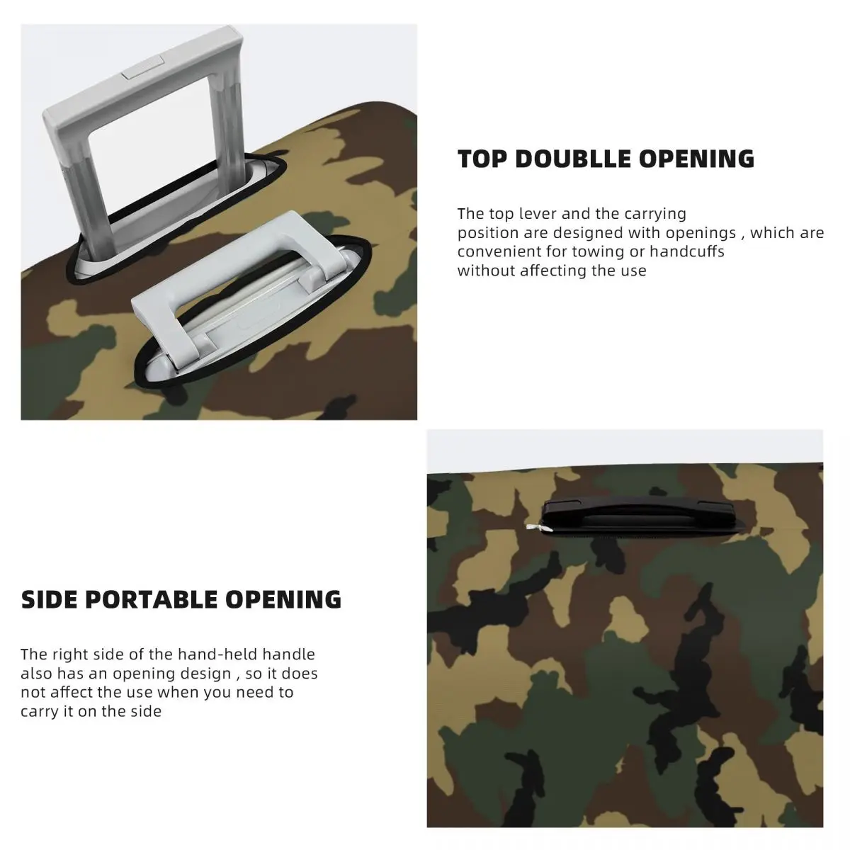 Custom Fashion Original Woodland Camo Luggage Cover Protector Washable Military Army Camouflage Travel Suitcase Covers 4