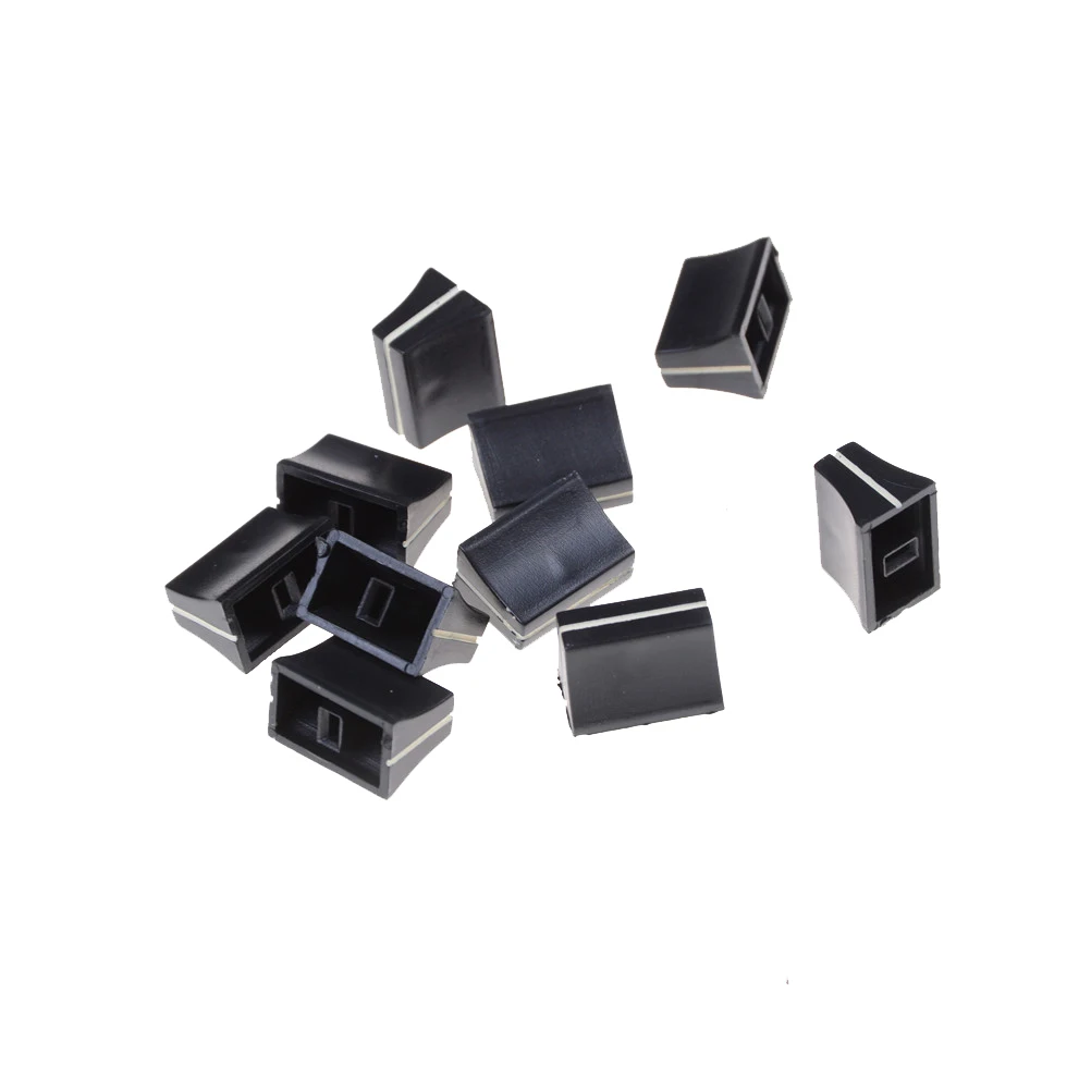 Potentiometer knob cap 10pcs black slide mixer fader 19mmLx12mmW for 4mm shaft WF switch