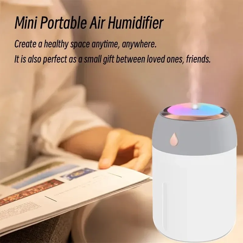 300ml Air Humidifier Portable Mini USB Aroma Diffuser With Cool LED Light Mist For Bedroom Home Car Plants Purifier 3