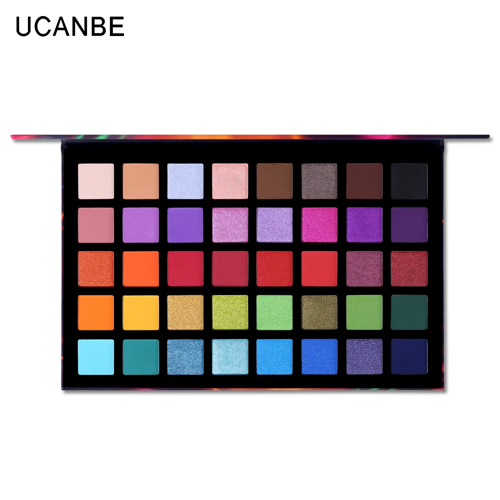 Spotlight 40 Color Eye Shadow Palette Colorful Artist Shimmer Glitter Matte Pigmented Powder Pressed Eyeshadow Makeup Kit