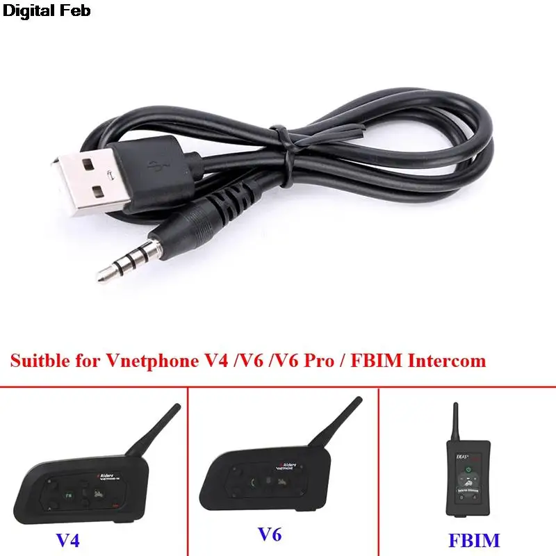 

Helmet Intercom Accessories USB Charging Cable For EJEAS Vnetphone V6 V4 V4C V6C V6 Pro FBIM Motorcycle Helmet Intercom Headset