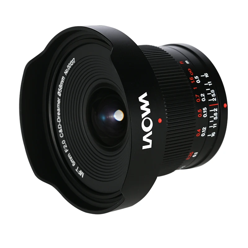 비너스 옵틱스 라오와 6mm F2.0 제로-D MFT 렌즈 C-드리머 초광각 고정 초점 자동 조리개 마이크로 4/3 MFT M43 마운트용