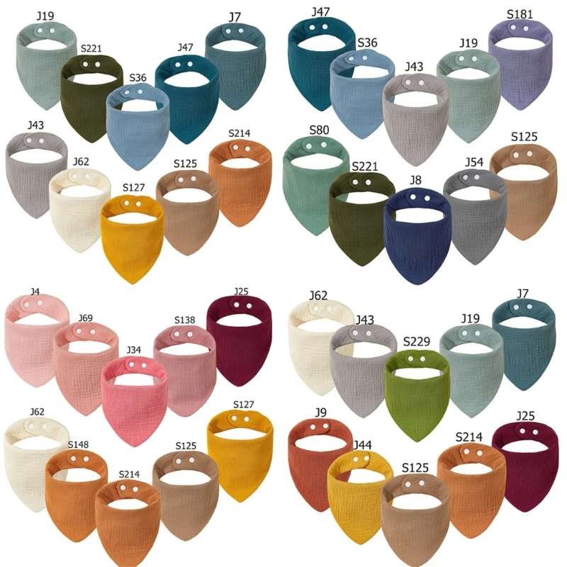 

10 Pack Babies Bibs with 6-layer for Feeding & Teething Newborn Bibs for Babies
