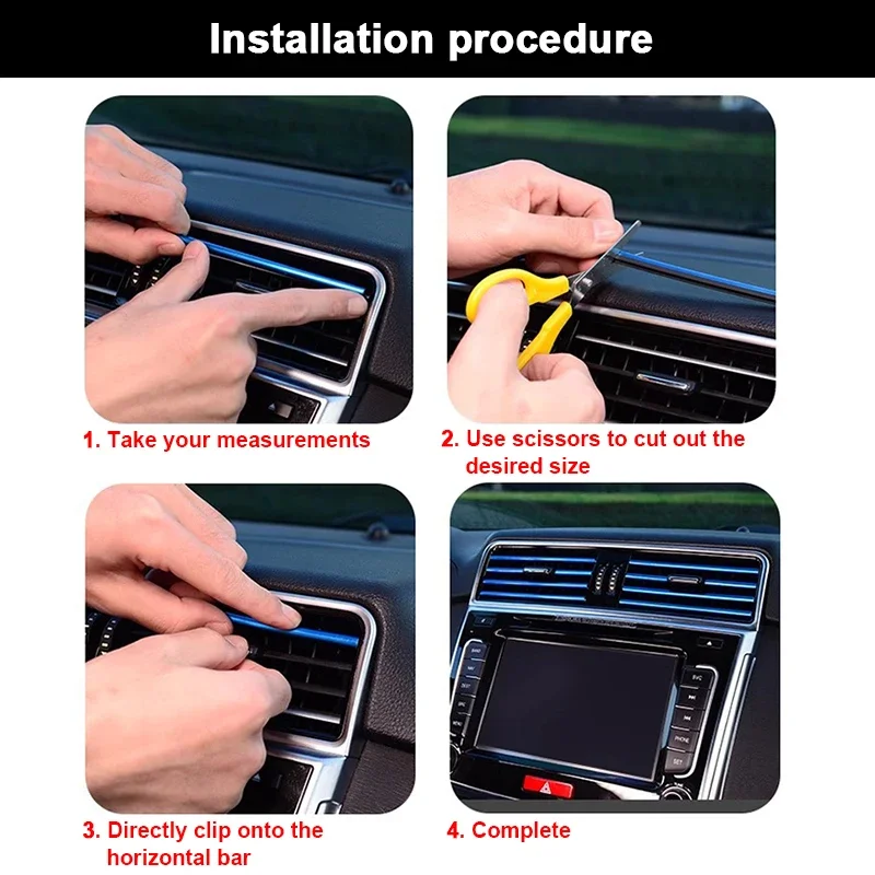 Car Air Conditioner Outlet Decorative U Shape Moulding Trim Decor Strips Car Styling Door Edge Corner Protector Decorative