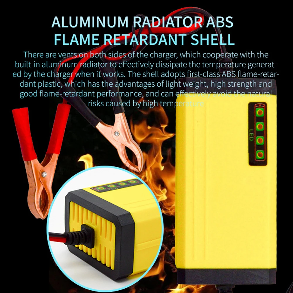 Full Automatic Car Battery Charger 12V 2A Intelligent Fast Power Charging 3 Stages Lead Acid AGM GEL Battery Chargers - 4