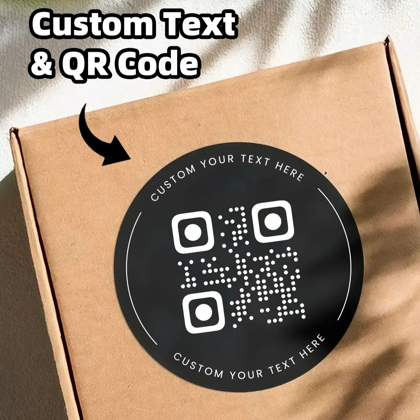 1/60/120개 맞춤형 QR 코드 원형 스티커, 어떤 텍스트/이미지로든 인쇄 가능, 파티, 라벨 및 포장에 적합합니다.