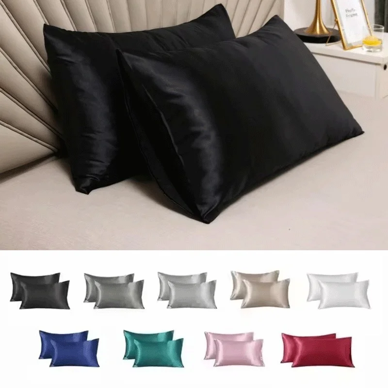 Luxurious Silk Satin Pillowcase - Hair & Skin Beauty Collection, Set of 1 or 2 Pillow Covers