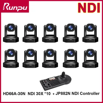1-10 pezzi 1080p60 NDI PTZ telecamera zoom 30X con uscita IP USB HDMI SDI + 1 pz kit controller joystick Ptz NDI POE per lo streaming live