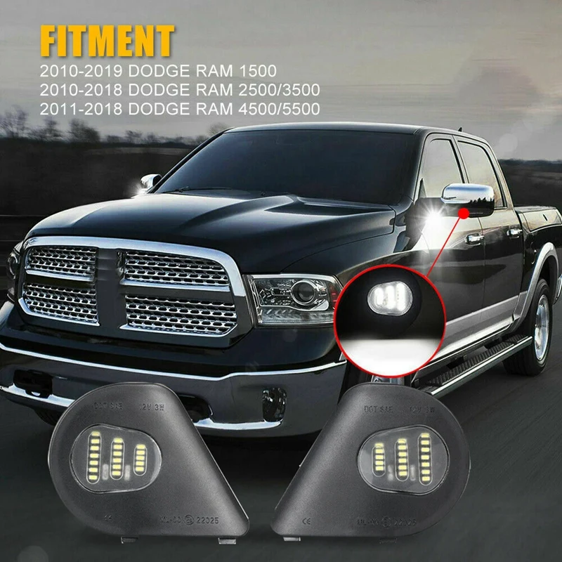 

2 шт., зеркальные лампы для шланга Dodge Ram 2010 2019 1500 2500 3500