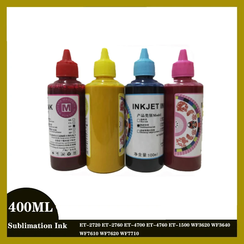 Einkshop 400Ml Inchiostro Di Sublimazione Per Epson Ecotank Et-2720 Et-2760 Et-4700 Et-4760 Et-1500 Wf3620 Wf3640 Wf7610 Wf7620 Wf7710