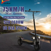 Scooter elétrico duplo do motor 75km/h scooter elétrico 10 polegadas fora da estrada e scooter 52v 2600w dobrável adulto scooter elétrico sem iva
