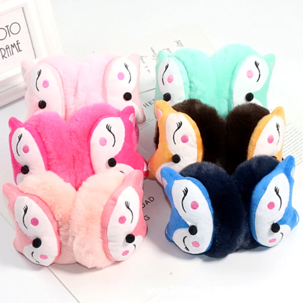 Autumn Winter Warm Ear Muffs Cute Cartoon Fox Shape Lovely Plush for Women Girls Boys Sports Ear Protection Warmer Earlap warm earmuffs fur earmuffs