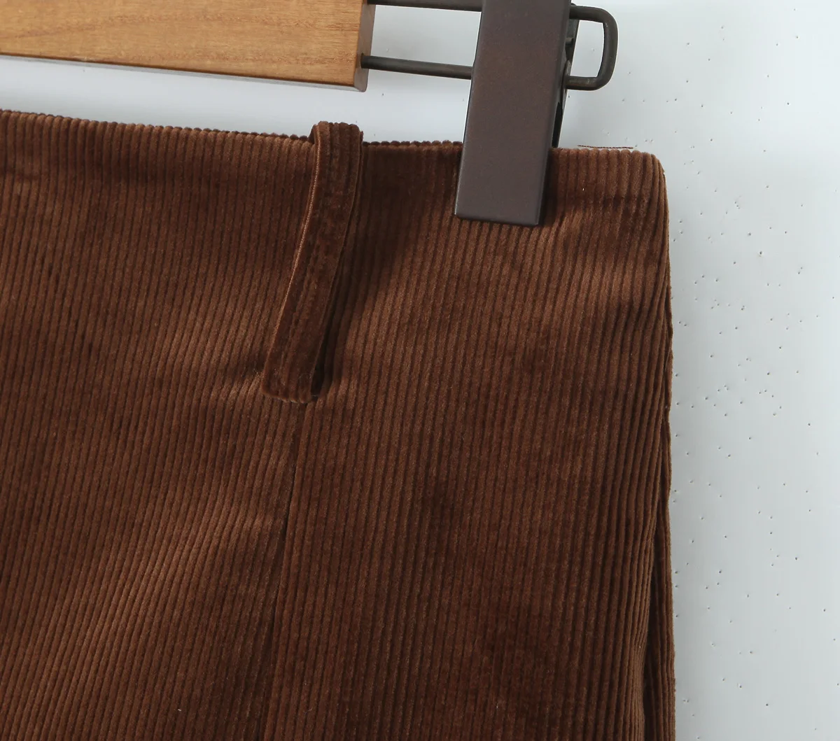 Maillard Style Coffee Notched Corduroy Blazer High Waist Front Slit Package Hips Skirt Suits 2 Pieces 1 Set