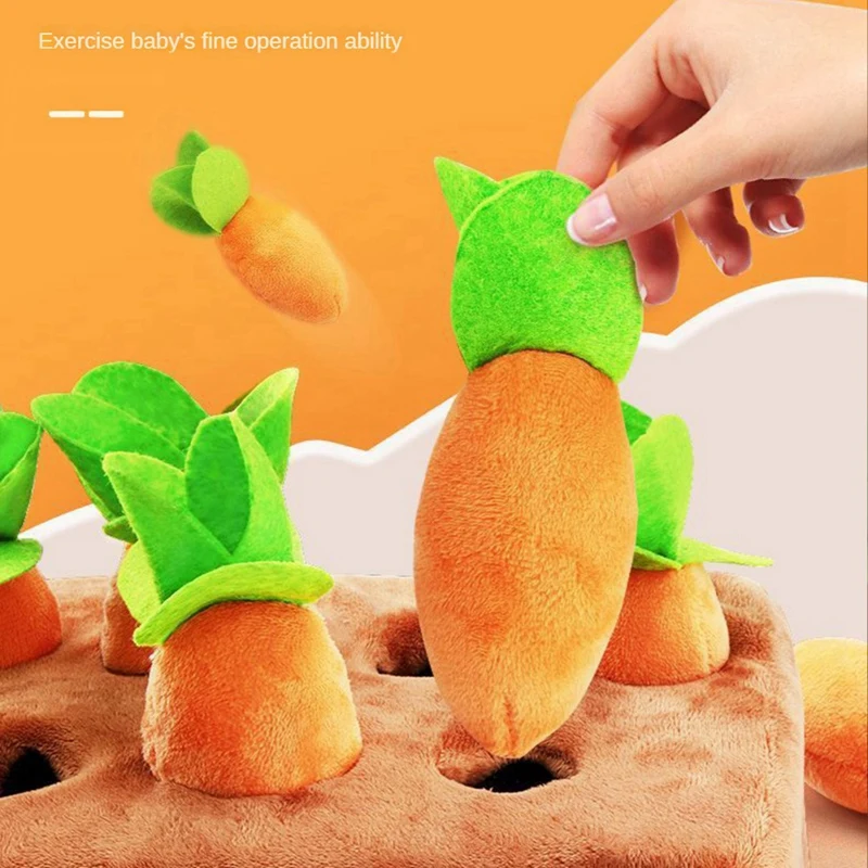 Stuffed Carrot Plush Feeding Snuffle Mat Hide and Seek Carrot Farm