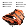 Dog Life Jacket Reflective Adjustable Summer Large Dogs Swimwear Safety Vest Surfing Sailboat Enhanced Buoyancy Pet Life Jacket 3