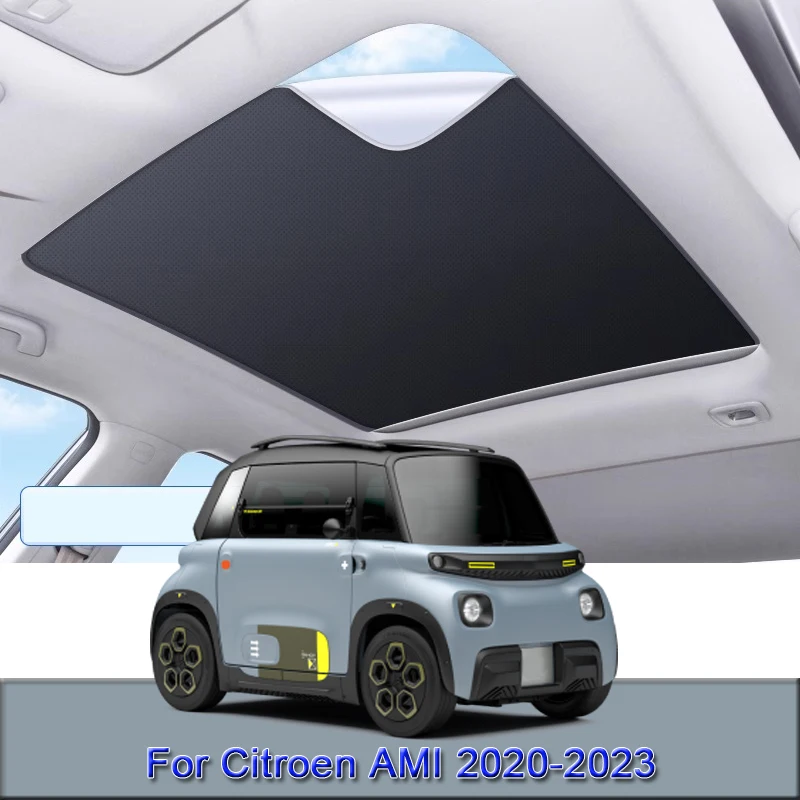 Per Citroen Ami 2020-2022 2023 Auto Adsorbimento Elettrostatico Tetto Apribile Parasole Isolamento Termico Lucernario Adesivo Accessori Auto