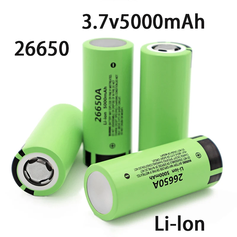 

100% neue original hohe qualität 26650 5000mah batterie 3,7 v 50a lithiumionen-akku für 26650a led taschenlampe + ladegerät