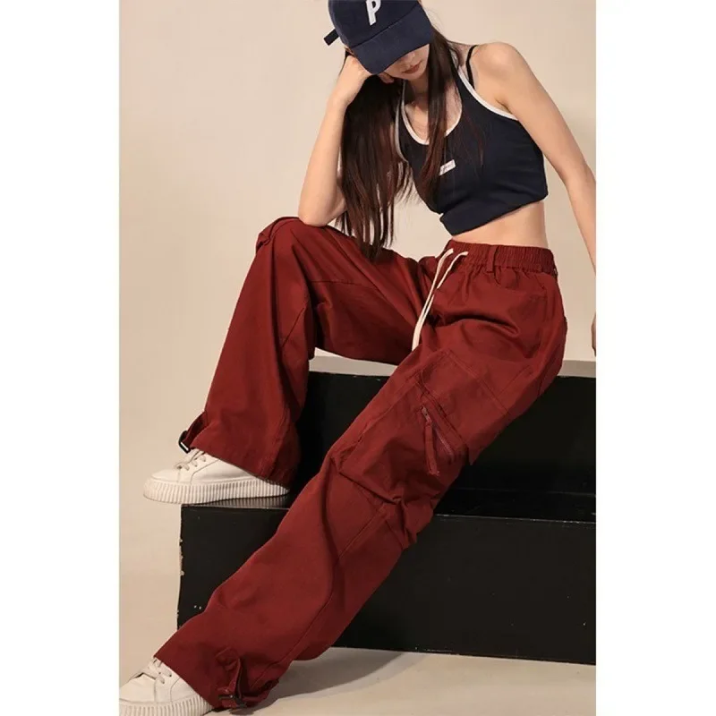 American Female Trendy Loose Slim Casual Oversize Pants Joggers Women Y2k Pants Cargo Pants Women Streetwear Women Korean