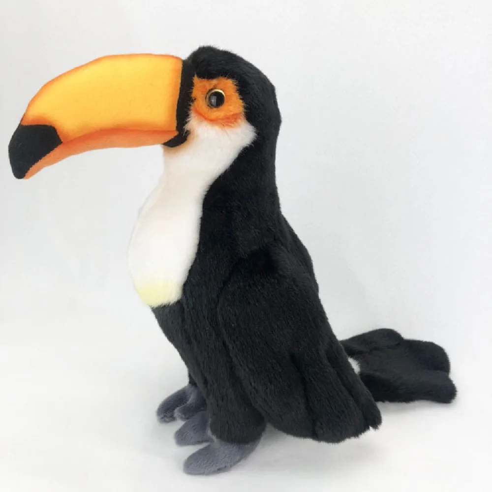 

new plush simulation Toucan bird toy soft black Toucan toy gift about 30cm