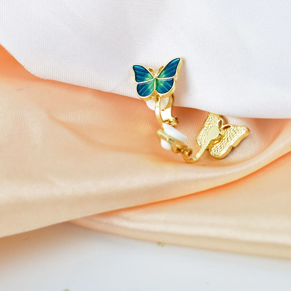 Resin Butterfly Ear Clip Earrings Ear Accessories For Women