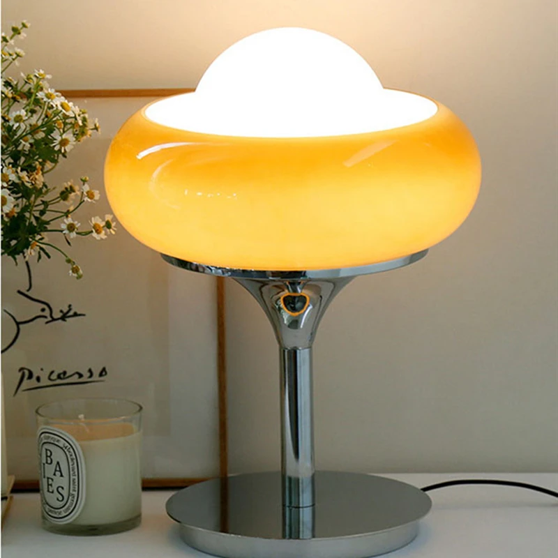 Środkowa starożytna Vintage designerska lampa do sypialni stołowa na biurko na wyspie Led oświetlenie brązowe pomarańczowe wyposażenie domu
