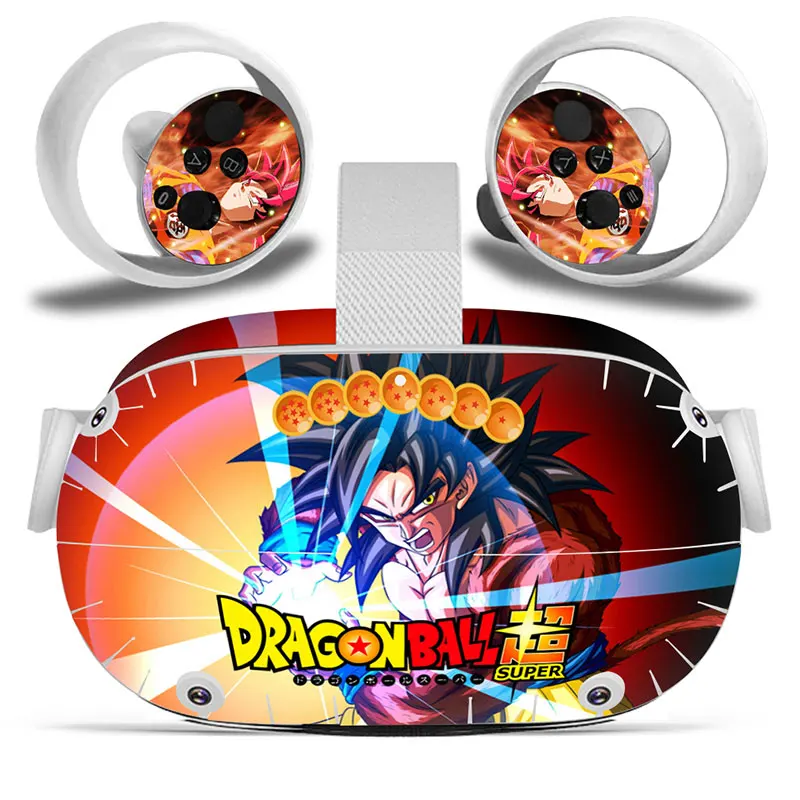 Dragon Ball Goku Skin Sticker For Oculus Quest VR2 Headset Virtual Reality Controller Decal Cover Protective PVC Skin 